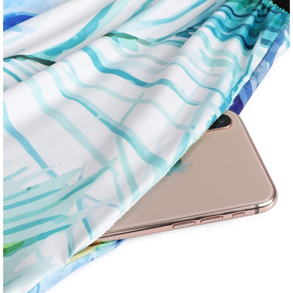 Cold Shoulder Floral Casual Long Maxi Dress Pocket - Picture 5 of 10